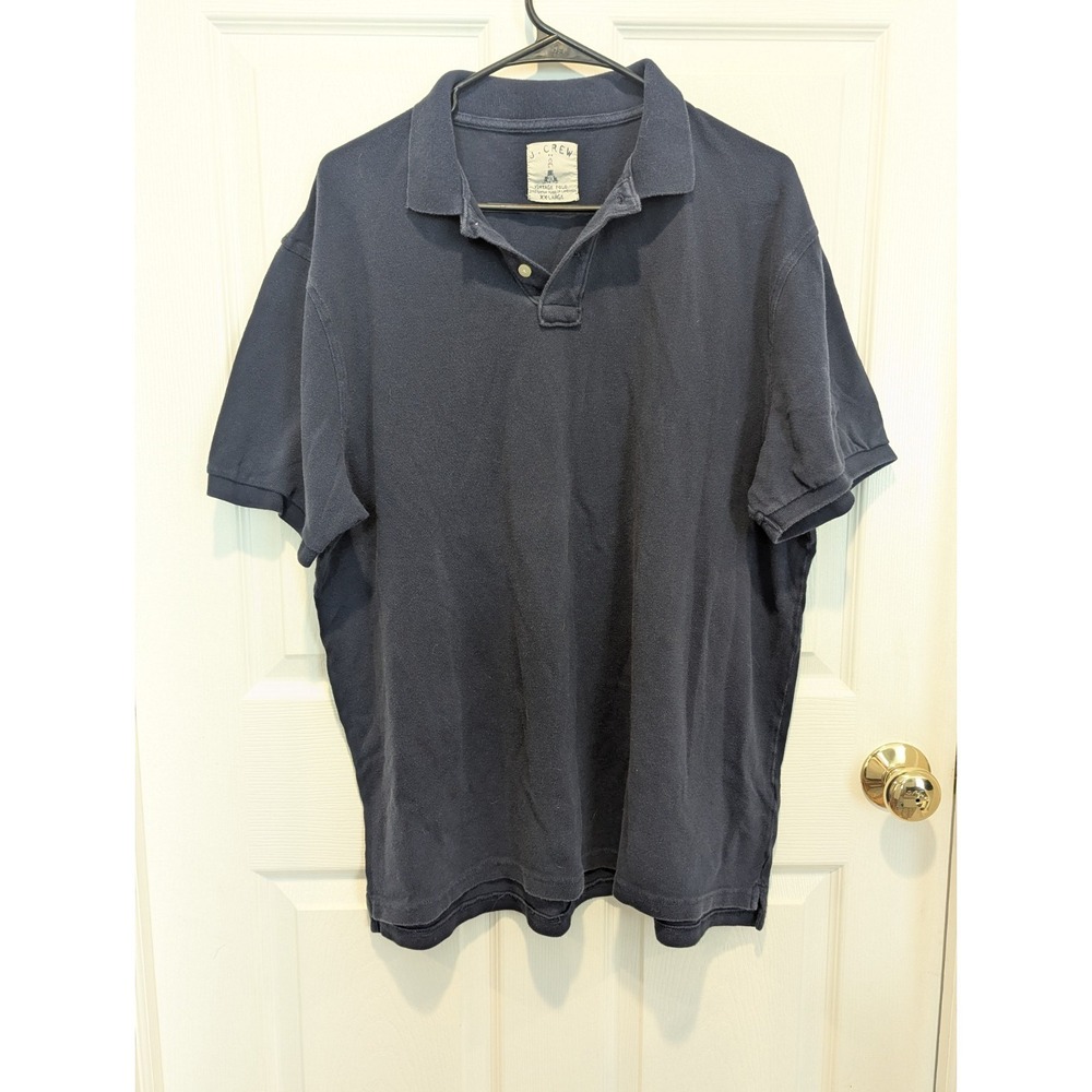 J.Crew Vintage Polo XXL Navy Faded Wash Minimalist Preppy Normcore Dadcore Shirt
